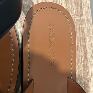 Coach leather flip flops worn once